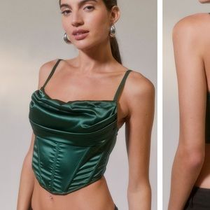 Lexi satin cowl corset top
